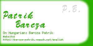 patrik barcza business card